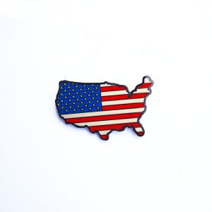Buy cheap USA Map Custom Hard Enamel Pins With Black Nickel Finish And Patriotism Theme from wholesalers