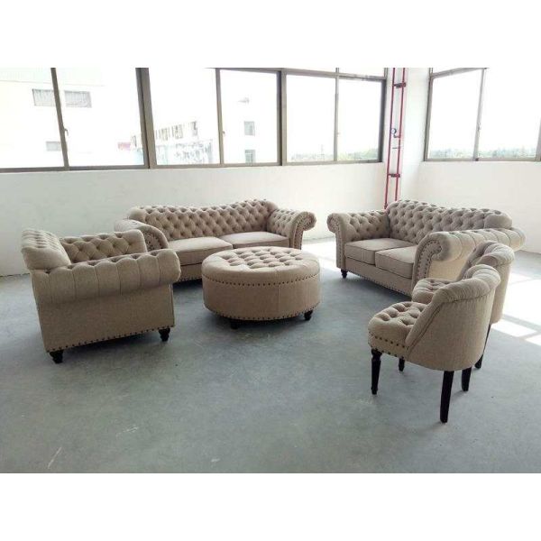 Buy cheap Small Fabric Chesterfield Sofa , Grey Fabric Chesterfield Sofa OEM Service from wholesalers