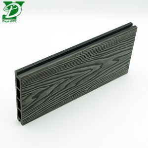 3D Embossed WPC Hollow Decking Outdoor Flooring