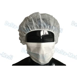Buy cheap White Disposable Bouffant Surgical Caps Round / Flat Elastic High Air Permeabili product