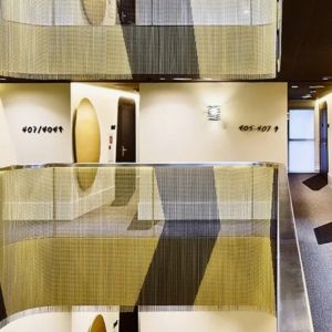 Semi Private Aluminium Silver Chain Curtain Fire Resistant / Rust Resistant