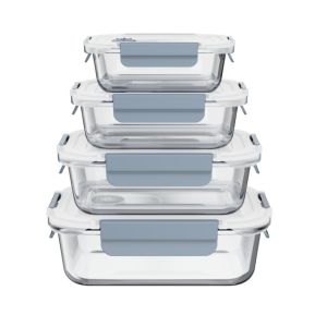 Buy cheap Customized Color Sprayed Stackable Glass Food Storage Box With Vented Cool Lock PP Lid product