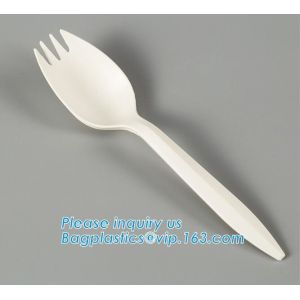 wholesale Biodegradable cPLA plastic white cutlery set,Eco-friendly Disposable