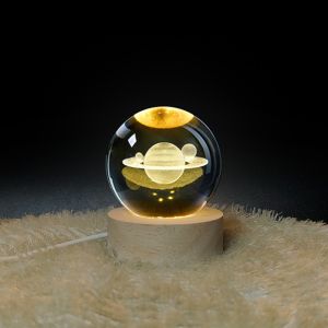 Buy cheap 3D Crystal Ball Night Light Globe Table Lamp With Wooden Base Moon Lamp Children'S Birthday Gift Novel Home from wholesalers