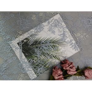 Buy cheap Grey Eyelash Scallop Edge Lace Fabric For Lady Evening Dress from wholesalers