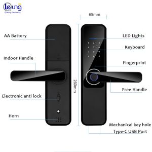 Buy cheap 8 Language Code Wifi Tuya Digital Door Lock with Smart Fingerprint Camera and OEM LOGO from wholesalers