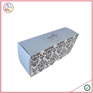 Foldable CMYK Printing Paper Cupcake Boxes Glossy Varnish