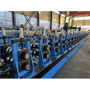 Strut Guide Rail Roll Forming Machine CR12MoV Material With Fly Saw Cutting