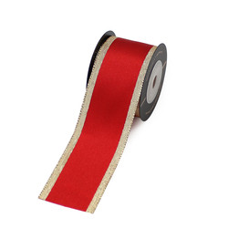 Latticed Sequin Ribbon Merry Christmas Wired Edge Ribbon 2 1/2 Inch For