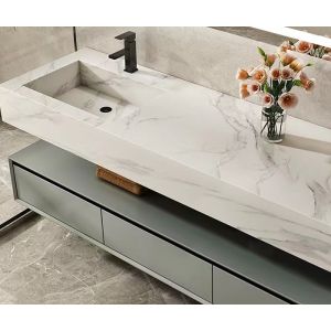 Buy cheap Customized Bathroom Vanity Units Luxury Slate Wall Mounted Floating from wholesalers