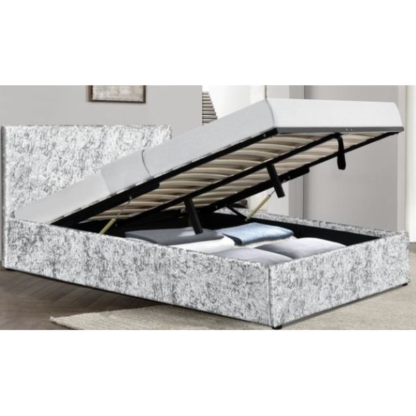 Quality Sliver  Crushed Velevt  Gas Lift Bed Frame  For Bed for sale