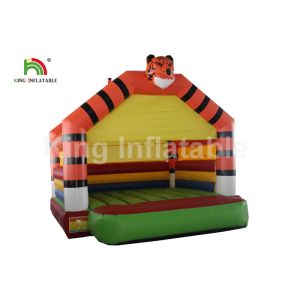 PVC Tarpaulin Orange Tiger Inflatable Jumping Bouncer Castle For Outdoor