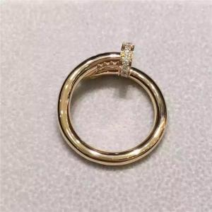 China 18K Yellow Gold Nail Ring No Gemstone , Simple Gold Ring With Diamond  on sale