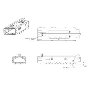Buy cheap 2143432-1 QSFP Cage Connector Press-Fit Through Hole Right Angle With Light Pipe from wholesalers