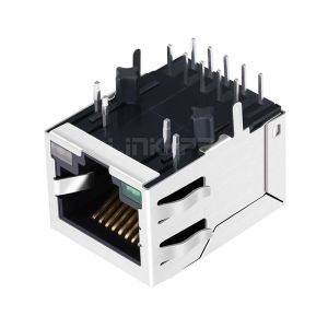 LPJG4803A102NL 100/1000 Base-T Tab Down 1x1 Port RJ45 Magnetic Connector With