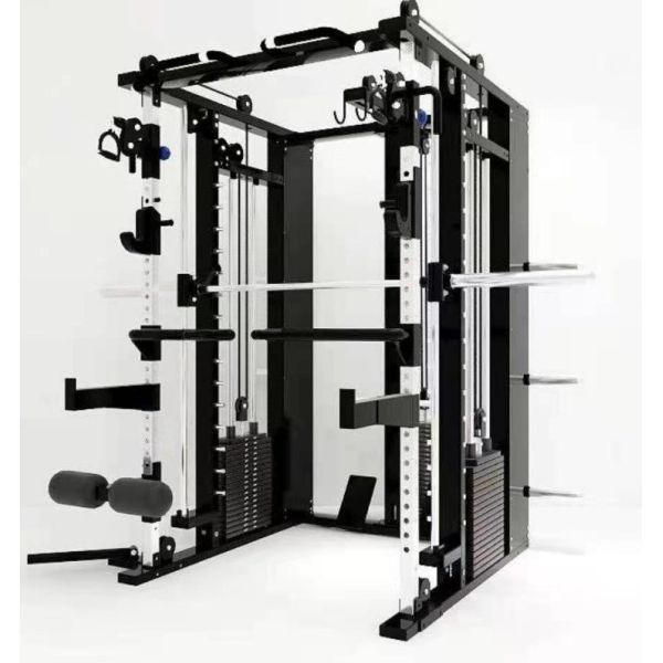 Quality Factory Commercial All-In-One Home Gym Fitness Rack Multi-Functional Steel Trainer Machine Smith Station for Strength Training for sale