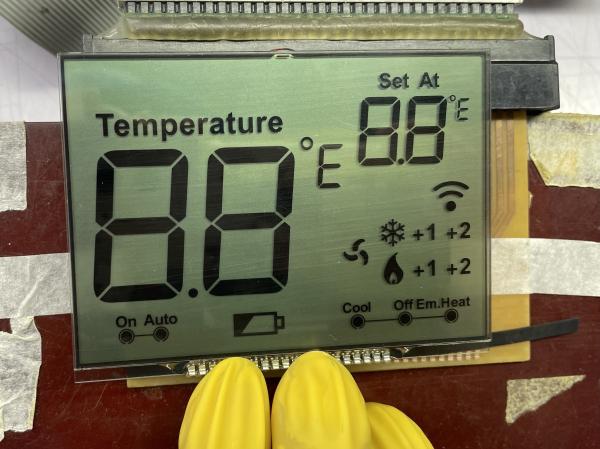 Quality Positive Matrix HTN LCD Display Monochrome 7 Segment Transmissive Graphic LCD Screen For Thermostat for sale