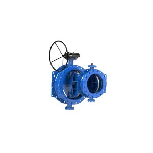 DN350mm Ductile Iron Double Eccentric Butterfly Valve With Arch Disc