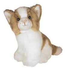Buy cheap Sitting Pose Brown and white Cat Plush Toys from wholesalers