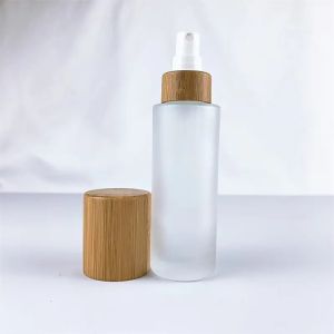 Buy cheap Glass Shampoo Cosmetic spray Pump Bottle With Bamboo Cap from wholesalers