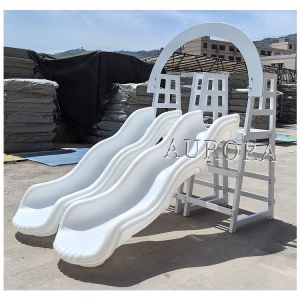 Buy cheap Outdoor Double Slide With Arch White Soft Play Equipment Plastic Slide Kids Play Slide from wholesalers