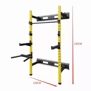 Home Gym Wall Mounted Foldable Pull Up Bar Strength Training Smith Machine Squat