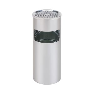 Buy cheap Trash Dust Bin Garbage Can with Ashtray Stainless Steel Round Lobby Hotel Use Metal Trash Bin with Ashtray from wholesalers