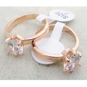 Buy cheap 14k rose color stainless steel ring with setting stone LRX54 from wholesalers