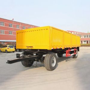 Buy cheap 2-Axles Flat Platform flatbed side wall Drawbar Full Trailer With Ladder from wholesalers