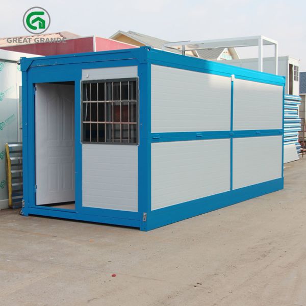 Buy cheap Blue Frame Design Prefab Foldable Container House Temporary Shelter from wholesalers