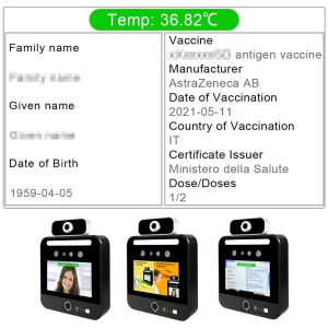 Buy cheap Free SDK Facial Recognition Temperature Scanner EU Green Pass from wholesalers