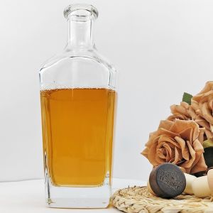 Buy cheap 500M L Square Transparent High White Glass Wine Bottle With Lid for Juice Proper from wholesalers