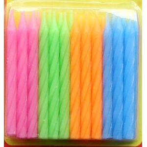 Buy cheap Eco Friendly 24Pcs Simple Swirl Birthday Candles With 4 Colors 12pcs Flower Holder from wholesalers