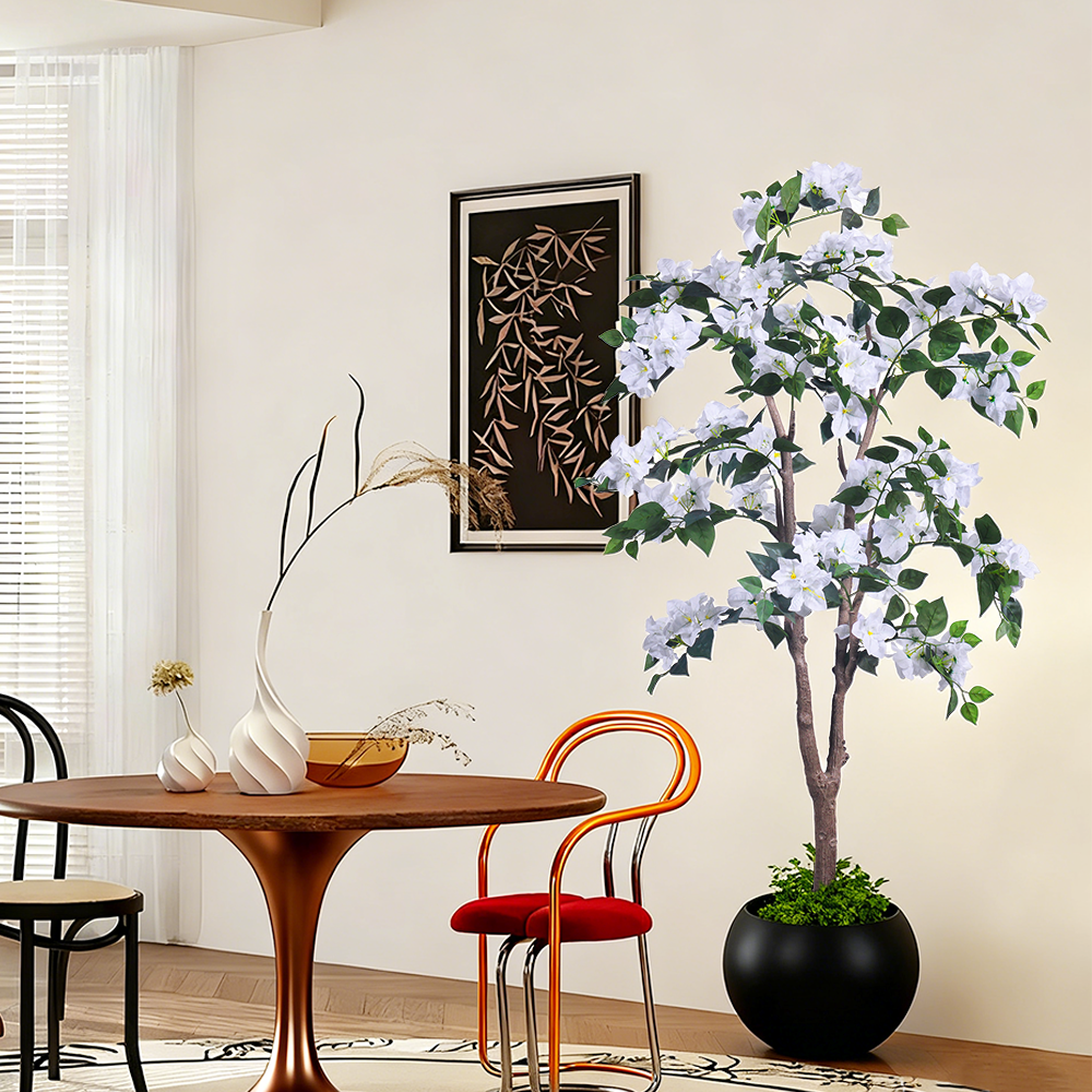 China Manufacturer Bougainvillea Tree Artificial Plant With white Flower For Home Office Mall Decor
