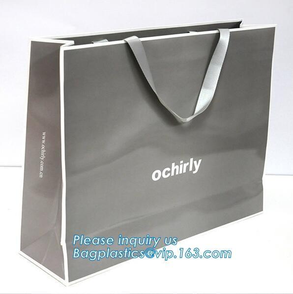 Cheap Customized Cute Printed Paper Shopping Bag With Handle for Tea，Shopping Bag with Ribbon Handles for Clothing pack