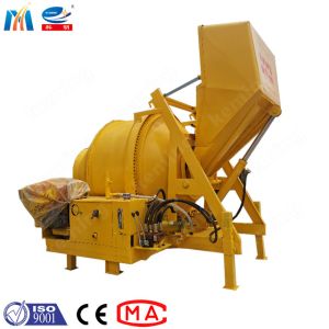 China 350L Electrical Engine Concrete Drum Mixer With Hydraulic Loading Hopper on sale