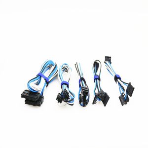 Buy cheap Modular Cable for Power Supply with Extra-Sleeved 24 Pin 8Pin 6Pin Length 620mm Blue/White from wholesalers