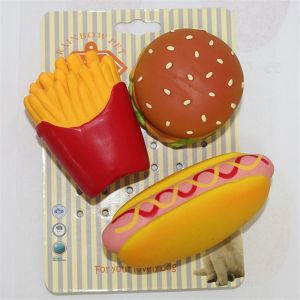 10cm Hot Dog Sturdy Squeaky Latex Pet Toys For Chewing Bite