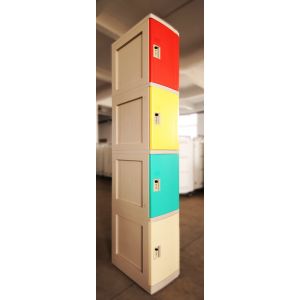 Buy cheap Four Tier Green Plastic School Lockers H1810 * W310 * D460mm With Clover Keyless from wholesalers