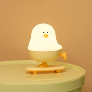 China Modern Rechargeable LED Skateboard Chicken Night Lamp ABS Bedroom Desktop Decor With Touch Power Holiday Gift For Sleepers on sale
