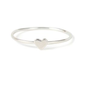 Delicate Plain Design Heart Ring Real 925 Sterling Silver 18K Gold Plated