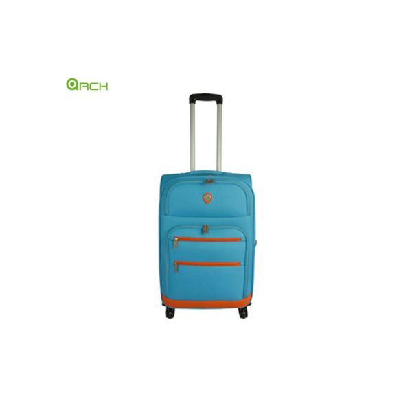 Quality Spinner Wheels 3 Front Pockets 600D Polyester Trolley Bag for sale