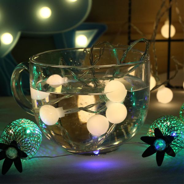 Quality 50/100 Leds Globe Ball String Lights Dimmable IP65 Fairy String Lights 8 Modes with Remote 50 LEDs Bubble Ball Fairy Lights for sale