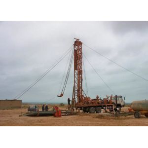 China 30T Load 350m Depth Trailer Mounted Drill Rig on sale