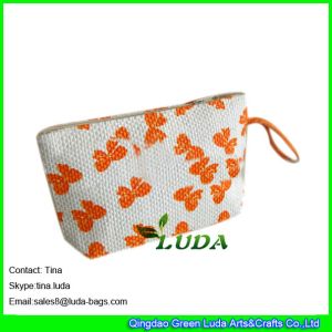 Buy cheap LUDA butterfly printed straw pouch small straw clutch bag for women from wholesalers