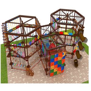 Buy cheap Three Level Adventure Rope Course Woodpine Material With Safety Belt from wholesalers