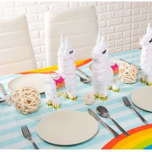 Buy cheap Water Resistant Disposable Plastic Tablecloths , Rainbow Design 54x108 Tablecloth from wholesalers