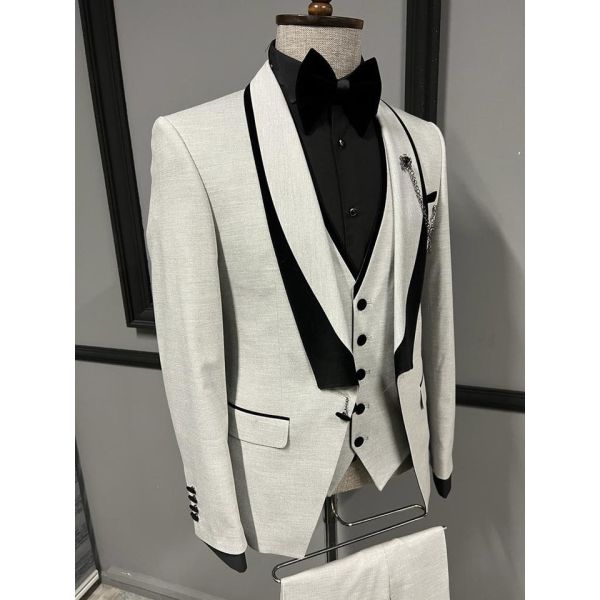 Buy cheap Slim Fit Mens Tuxedo Suit Special Style Grey Tuxedo Suit from wholesalers