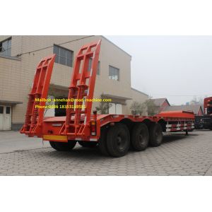 Buy cheap 12M Length 3 Axles Lowboy Gooseneck Trailers With 2 / 3 Inch Bolted Type Kingpin from wholesalers
