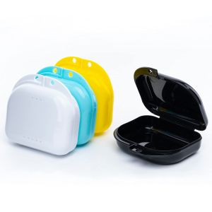 Teeth Retainer Case With Vent Holes 4 Pcs Denture Cases Tight Snap Lock Easy Use